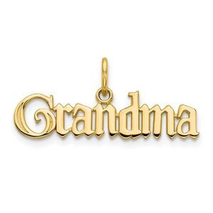 14k Yellow Gold Grandma Charm or Pendant, 26mm